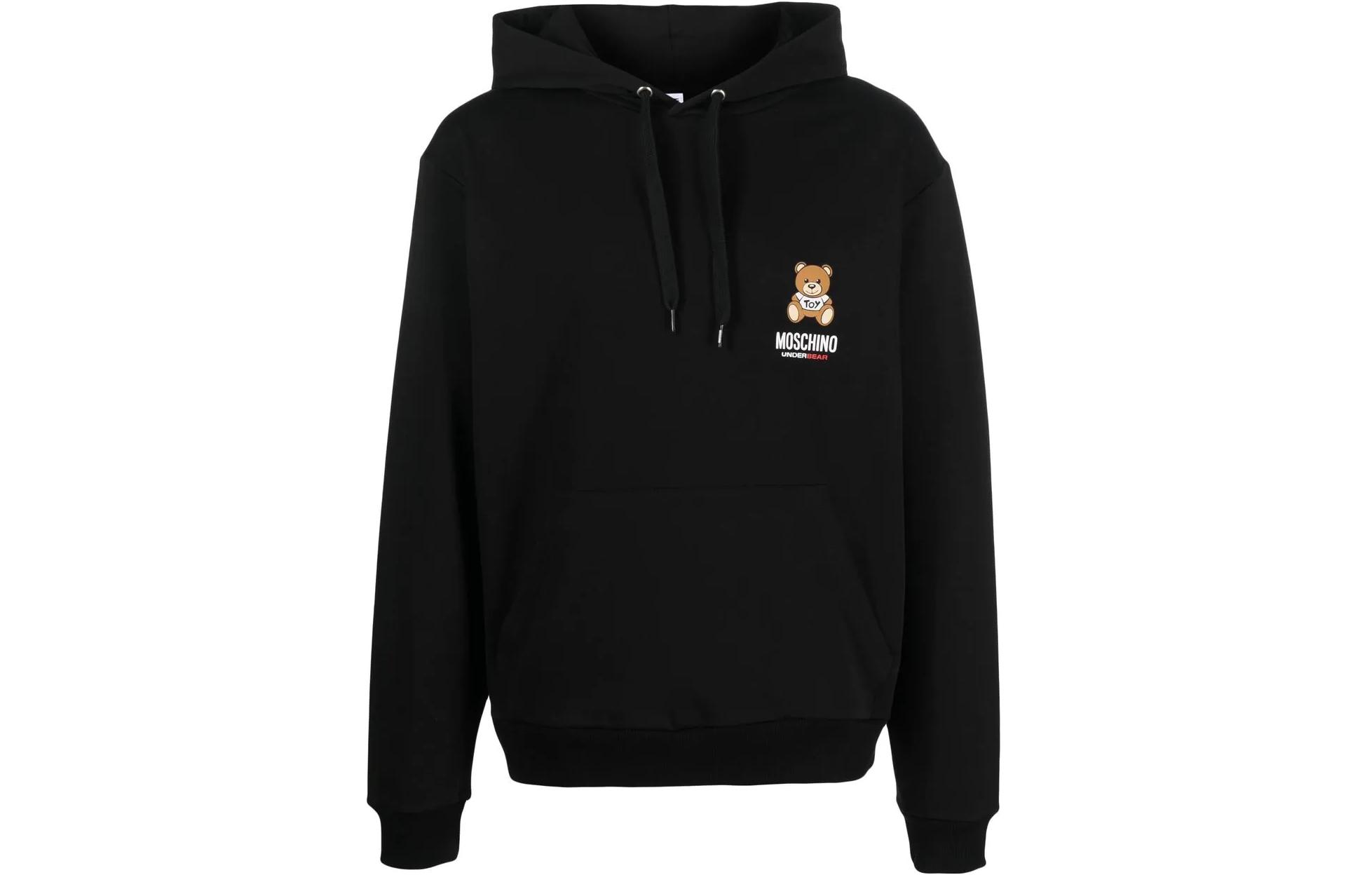 Order Moschino FW22 Black Iconic Teddy Bear Print Pullover Hoodie A1709-8104-0555