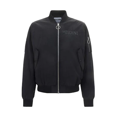 MOSCHINO FW22 Black Long-Sleeve Jacket with Logo Print A0640-5215-1555