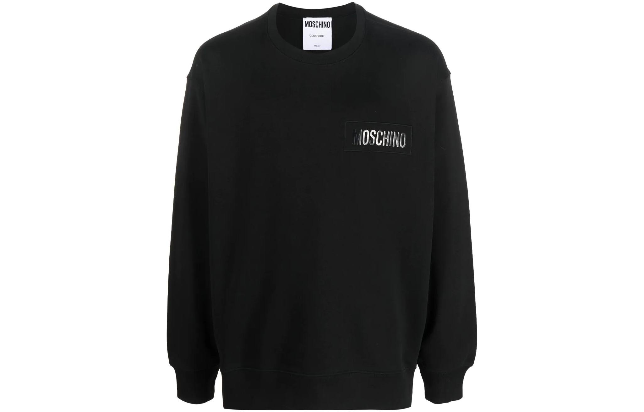 MOSCHINO FW22 Black Long-Sleeve Sweatshirt with Logo Print A1709-5228-1555