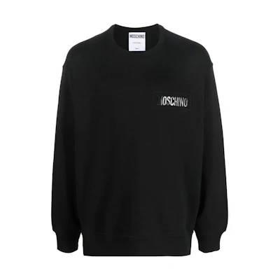 MOSCHINO FW22 Black Long-Sleeve Sweatshirt with Logo Print A1709-5228-1555