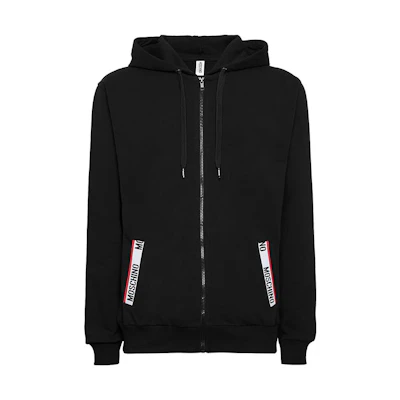 MOSCHINO FW22 Black Solid Color Loose Fit Hoodie A1705-8106-0555