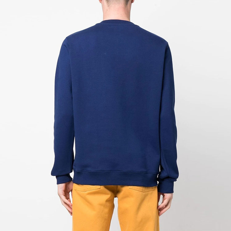 Shop MOSCHINO FW22 藍色熊熊Logo圓領長袖時尚衛衣 V1787-7228-7287