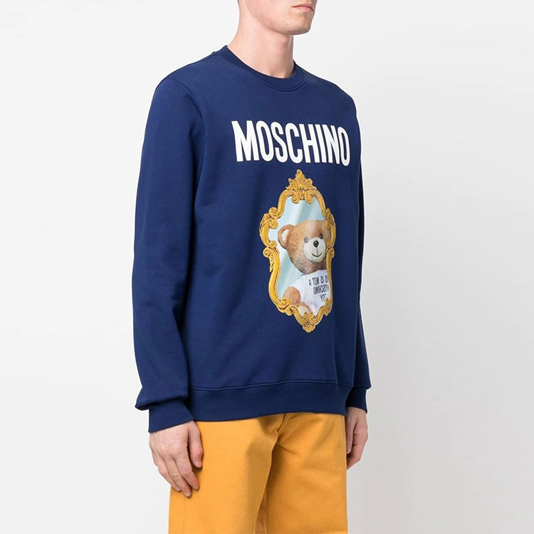 Purchase MOSCHINO FW22 藍色熊熊Logo圓領長袖時尚衛衣 V1787-7228-7287
