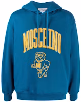 Moschino FW22 Blue Loose Fit Logo Print Cotton Hoodie A1708-7031-1320 Moschino FW22 Blue Loose Fit Logo Print Cotton Hoodie A1708-7031-1320
