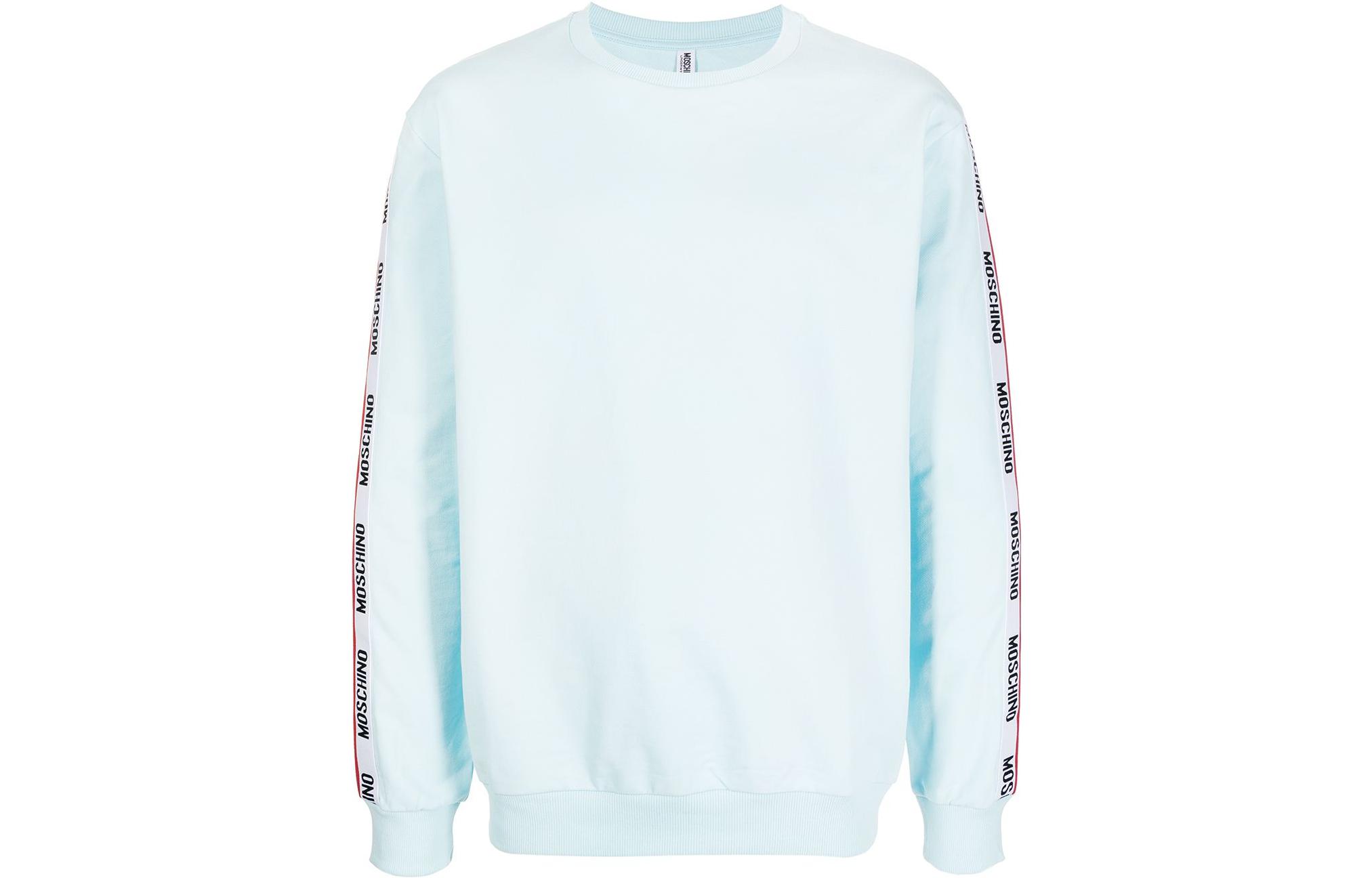 MOSCHINO FW22 Blue Solid Color Crewneck Pullover Sweatshirt Long Sleeve A170681020332