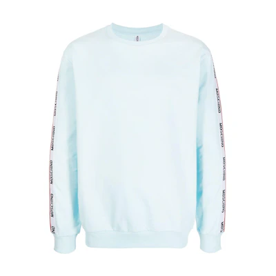 MOSCHINO FW22 Blue Solid Color Crewneck Pullover Sweatshirt Long Sleeve A170681020332
