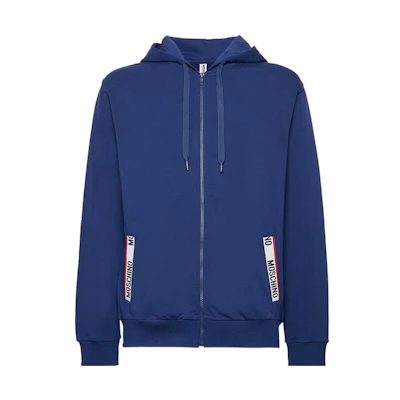 MOSCHINO FW22 Blue Solid Color Loose Fit Hoodie A1705-8106-0090