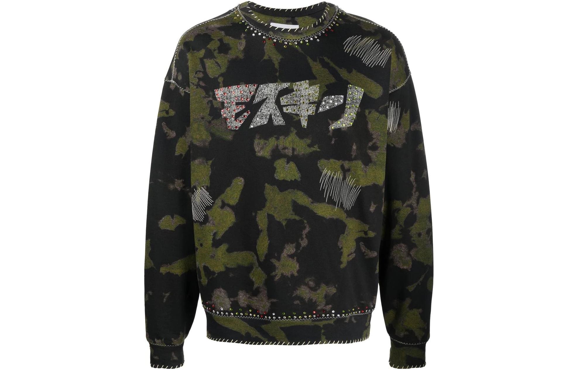 MOSCHINO FW22 Camouflage Print Crewneck Long Sleeve Sweatshirt A1713-7027-1443