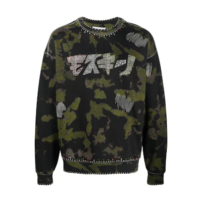 MOSCHINO FW22 Camouflage Print Crewneck Long Sleeve Sweatshirt A1713-7027-1443