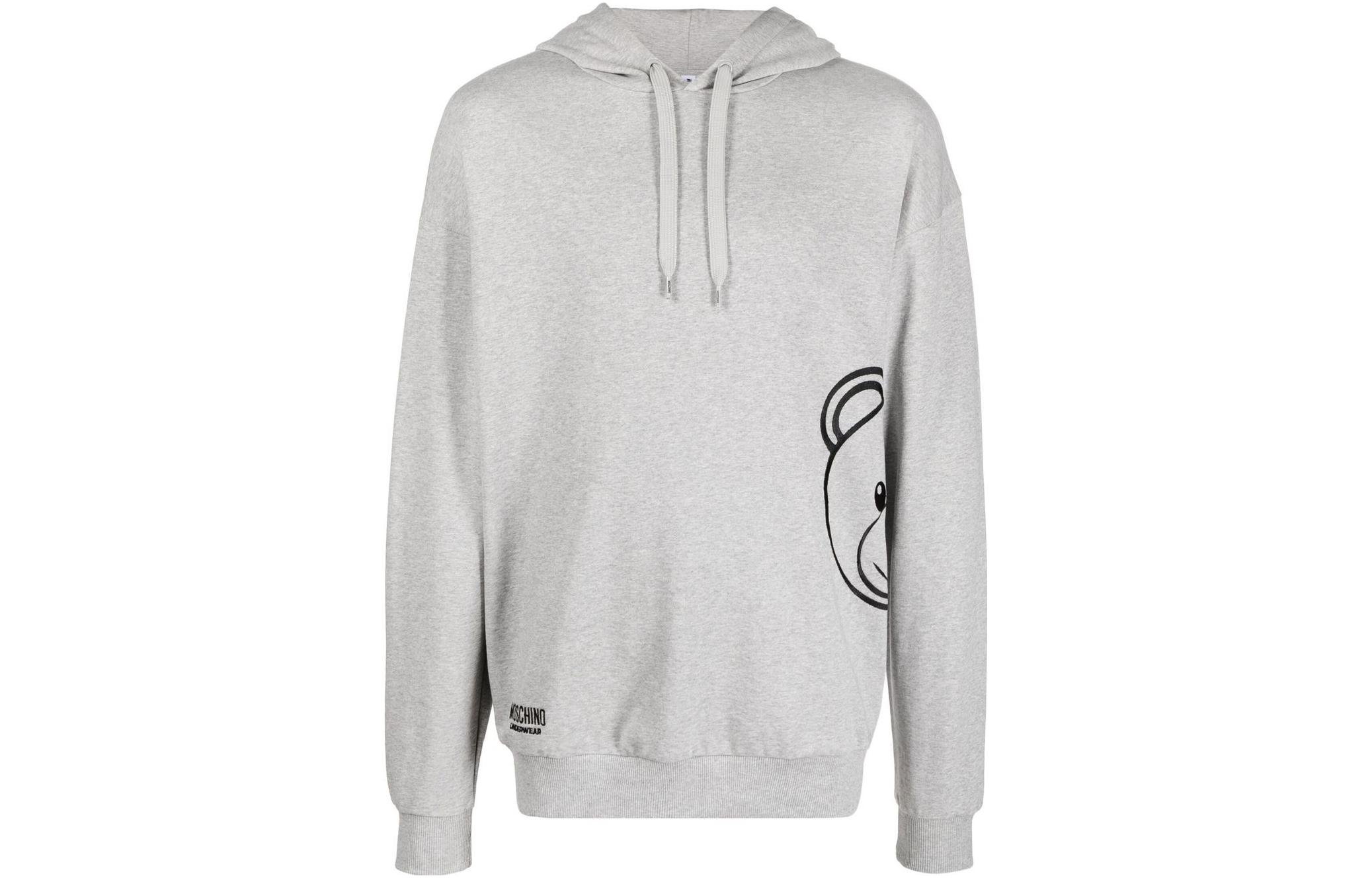 MOSCHINO FW22 Cartoon Bear Graphic Hoodie Grey - Long Sleeve A1711-8121-0489
