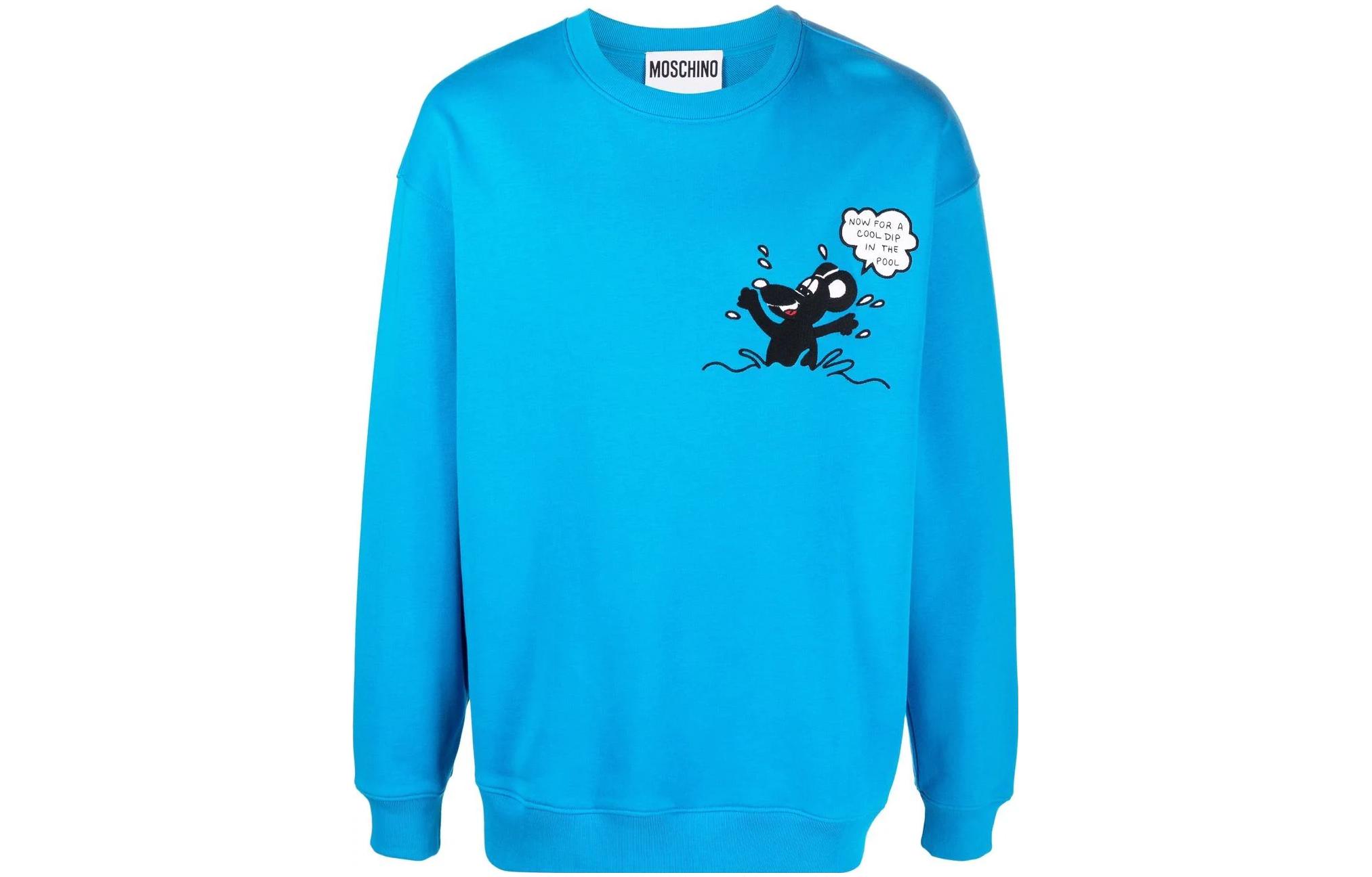 MOSCHINO FW22 Cartoon Print Crewneck Sweatshirt Blue () A1713-0228-1317