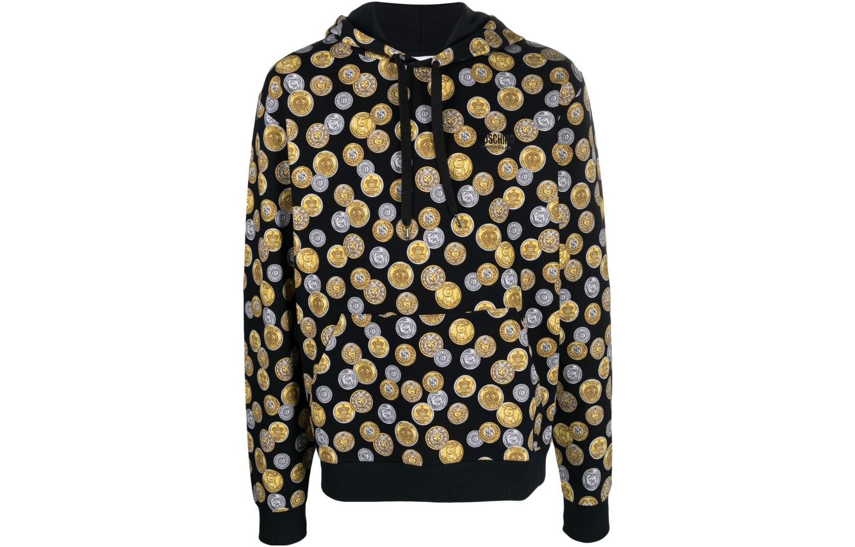MOSCHINO FW22 Casual Printed Hoodie Black A1715-8130-1555