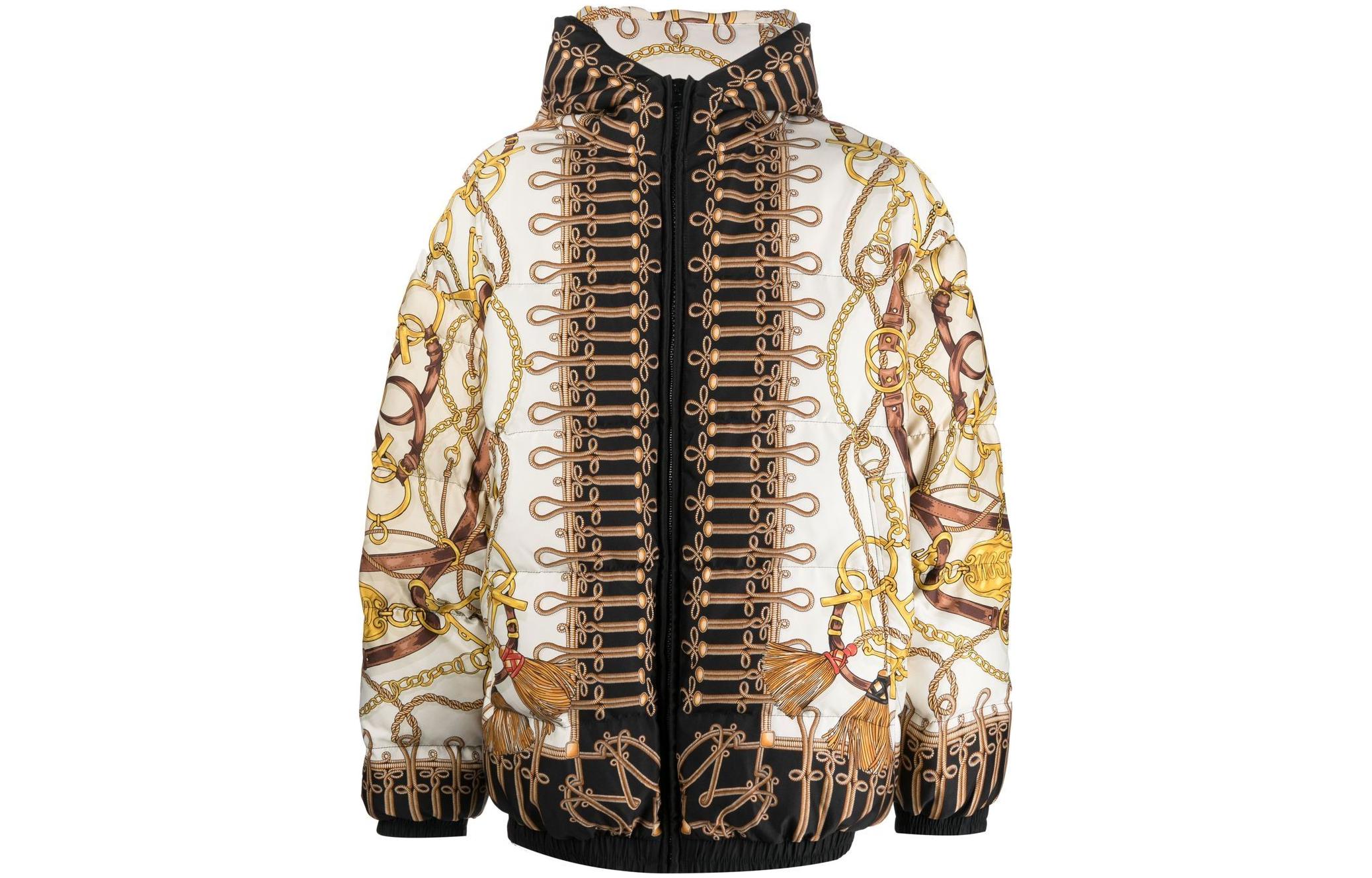 MOSCHINO FW22 Casual Printed Puffer Jacket White A0626-5257-1003