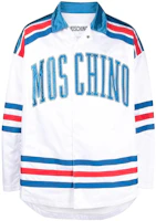 MOSCHINO FW22 Color-Block Striped Single-Breasted Jacket White A062-57016-2001 MOSCHINO FW22 Color-Block Striped Single-Breasted Jacket White A062-57016-2001