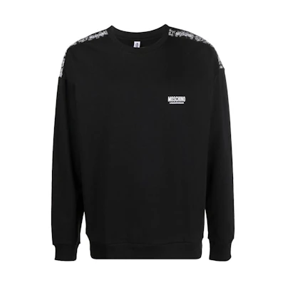 MOSCHINO FW22 Colorblock Logo Crewneck Sweatshirt Black () A1716-8120-0555