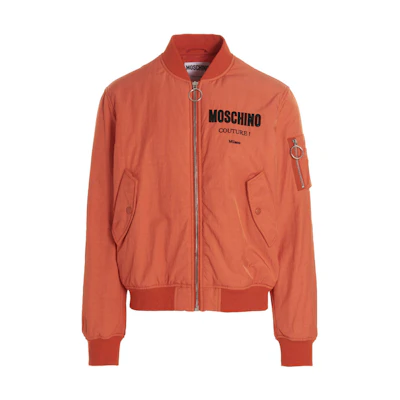 MOSCHINO FW22 Colorblock Logo Print Long Sleeve Jacket Orange - A0640-5215-1041