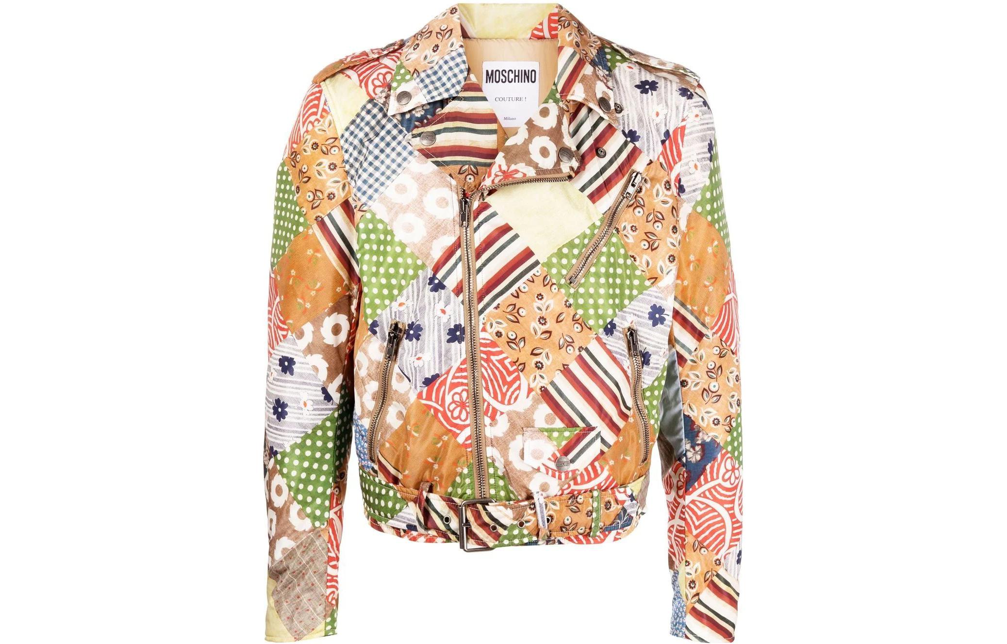 MOSCHINO FW22 Floral Patchwork Jacket Multicolor Mens A0620-7057-1888