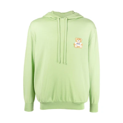 MOSCHINO FW22 Green Hoodie with Cartoon Embroidery Design for Men V0914-7000-0397