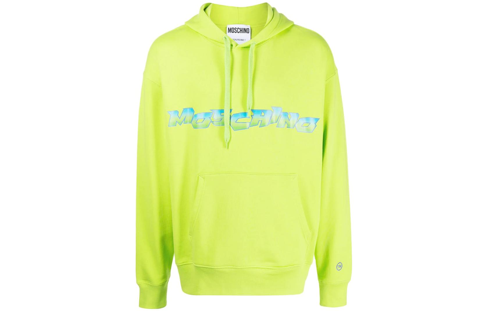 MOSCHINO FW22 Green Hoodie with Logo Print for Men A1717-2028-1419
