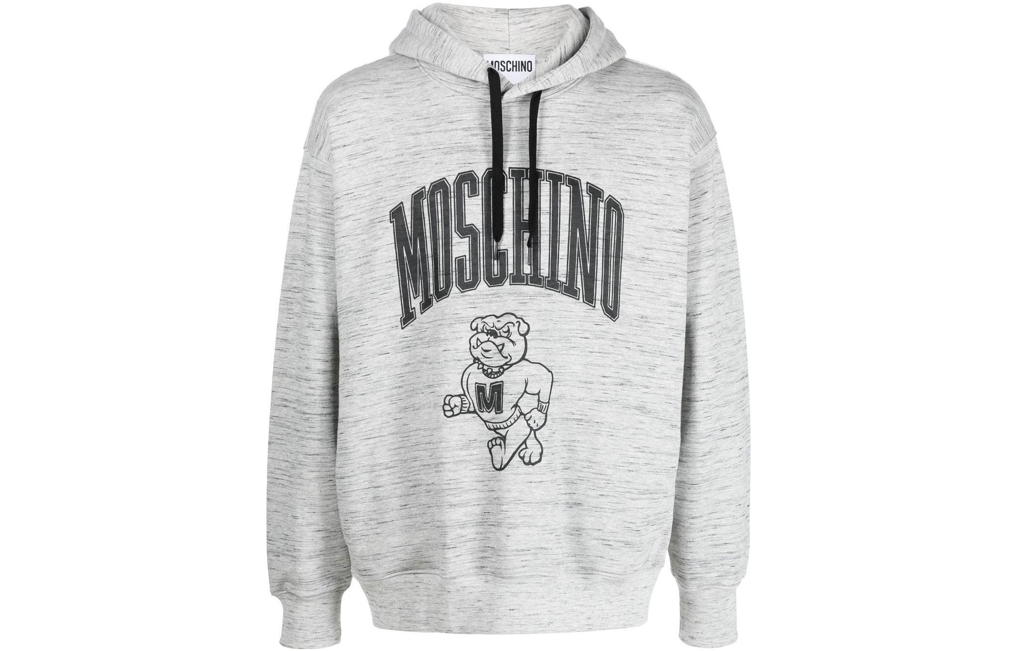 Moschino FW22 Grey Hoodie with Cartoon Logo Print and Drawstring A1708-7030-1486