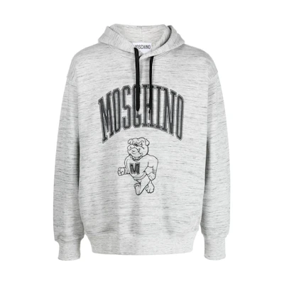 Moschino FW22 Grey Hoodie with Cartoon Logo Print and Drawstring A1708-7030-1486