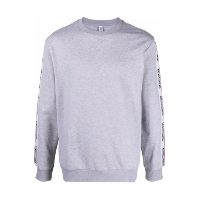 MOSCHINO FW22 Grey Slim-Fit Logo Crewneck Sweatshirt A1706-8102-489