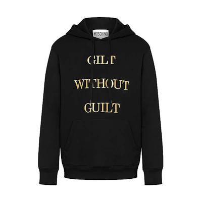 MOSCHINO FW22 Letter Print Hoodie Black Long Sleeve AEF222ZSJ17887228