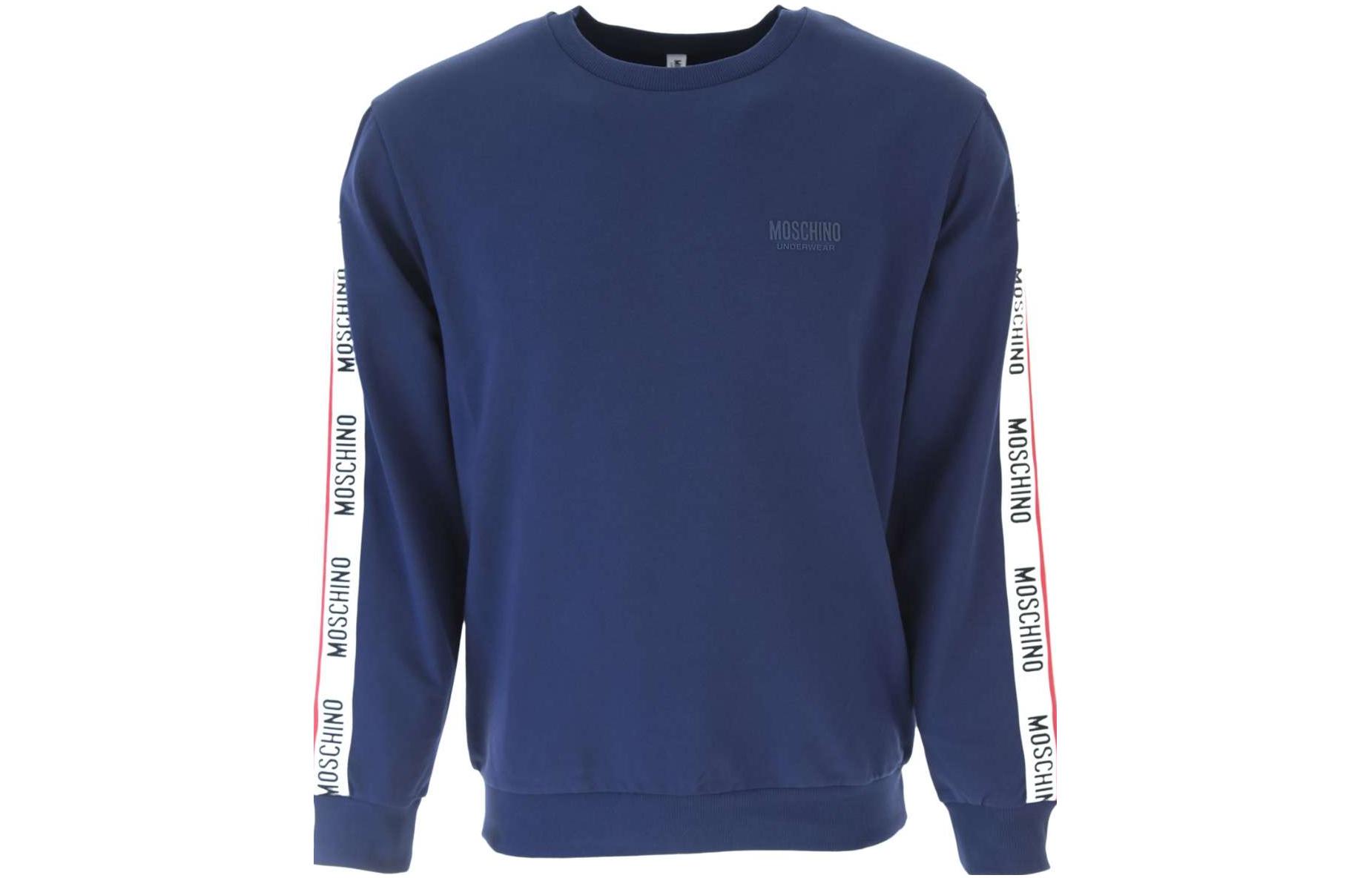 MOSCHINO FW22 Logo Crewneck Pullover Sweatshirt Navy Blue () A1701-8104-0290
