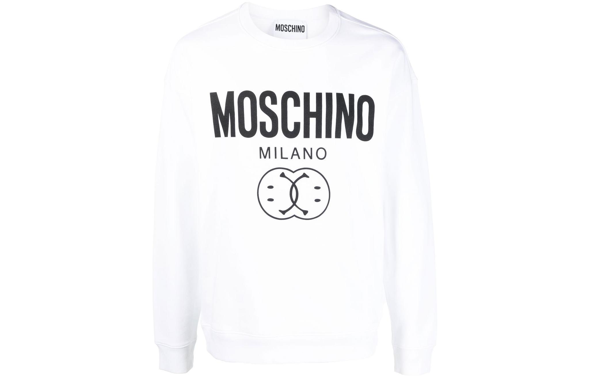 MOSCHINO FW22 Logo Patch Crewneck Sweatshirt White () J172670281001