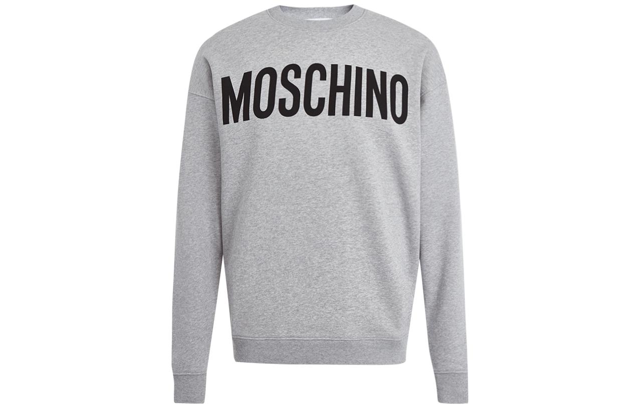 MOSCHINO FW22 Logo Print Crewneck Pullover Sweatshirt Men’s Gray J1718-5227-1485