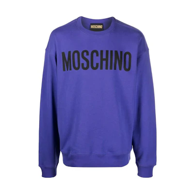 MOSCHINO FW22 Logo Print Crewneck Sweatshirt Grape Purple A1701-5228-1278