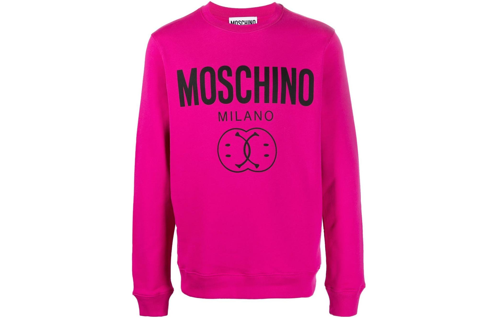 MOSCHINO FW22 Logo Print Crewneck Sweatshirt Men’s Pink A1719-5228-1244