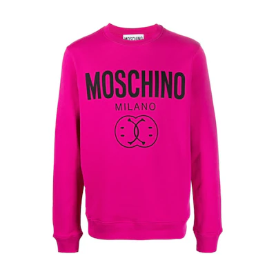 MOSCHINO FW22 Logo Print Crewneck Sweatshirt Men’s Pink A1719-5228-1244