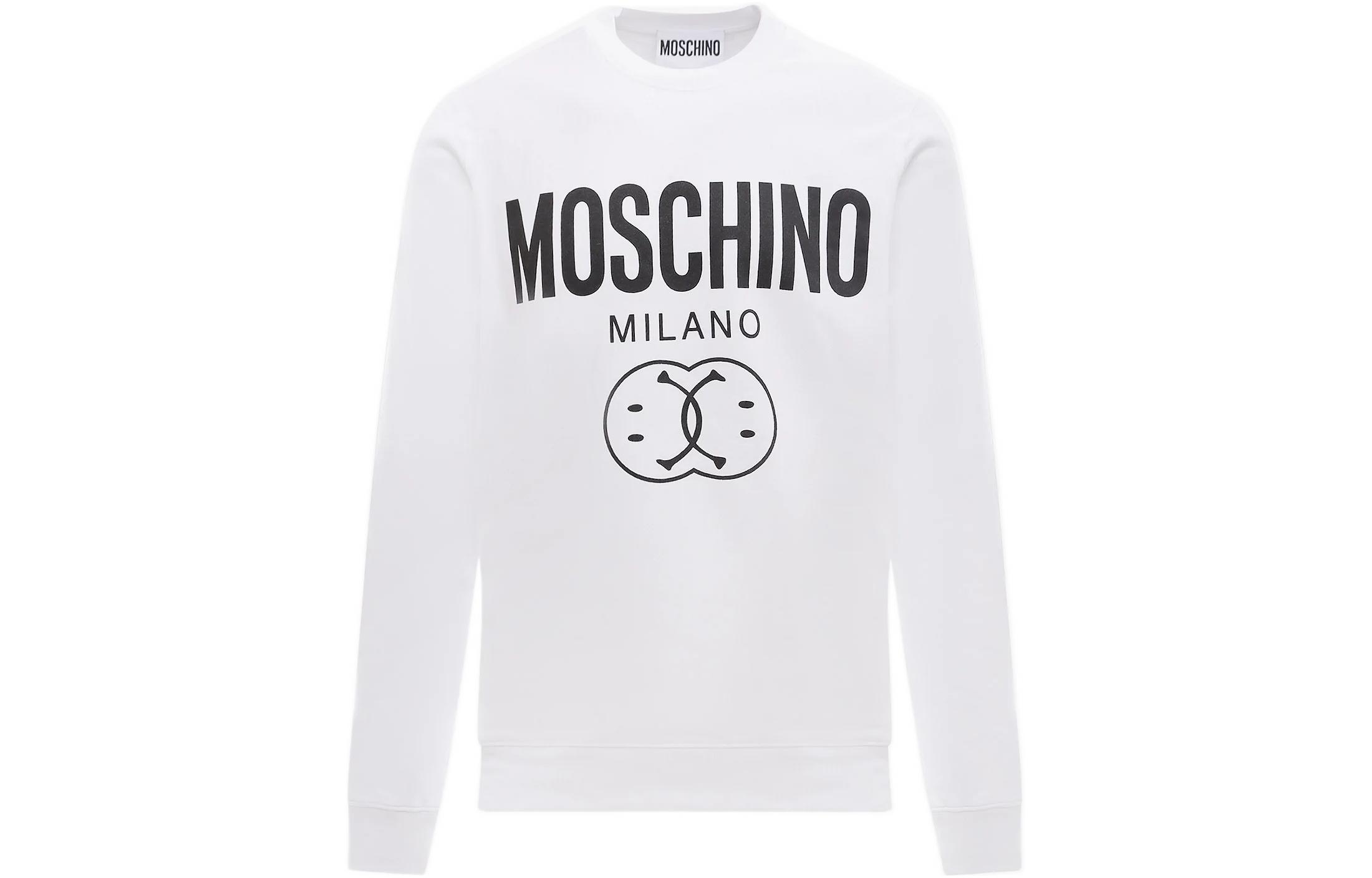 MOSCHINO FW22 Logo Print Crewneck Sweatshirt White A1719-5228-1001