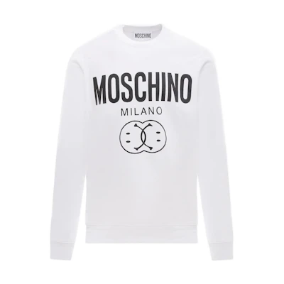 MOSCHINO FW22 Logo Print Crewneck Sweatshirt White A1719-5228-1001