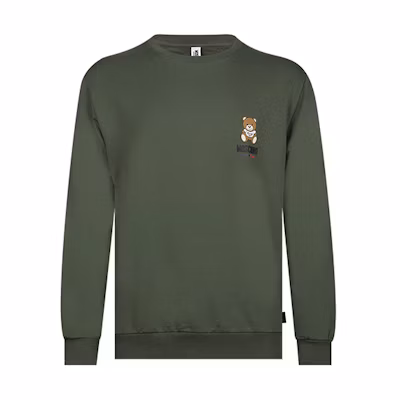 MOSCHINO FW22 Logo Print Green Crewneck Sweatshirt Long Sleeve A1719-8104-0430