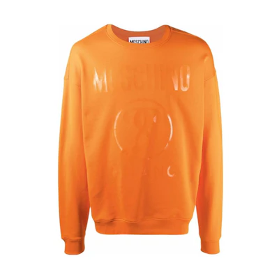 MOSCHINO FW22 Logo Print Oversized Orange Sweatshirt Men’s Long Sleeve J170470270063