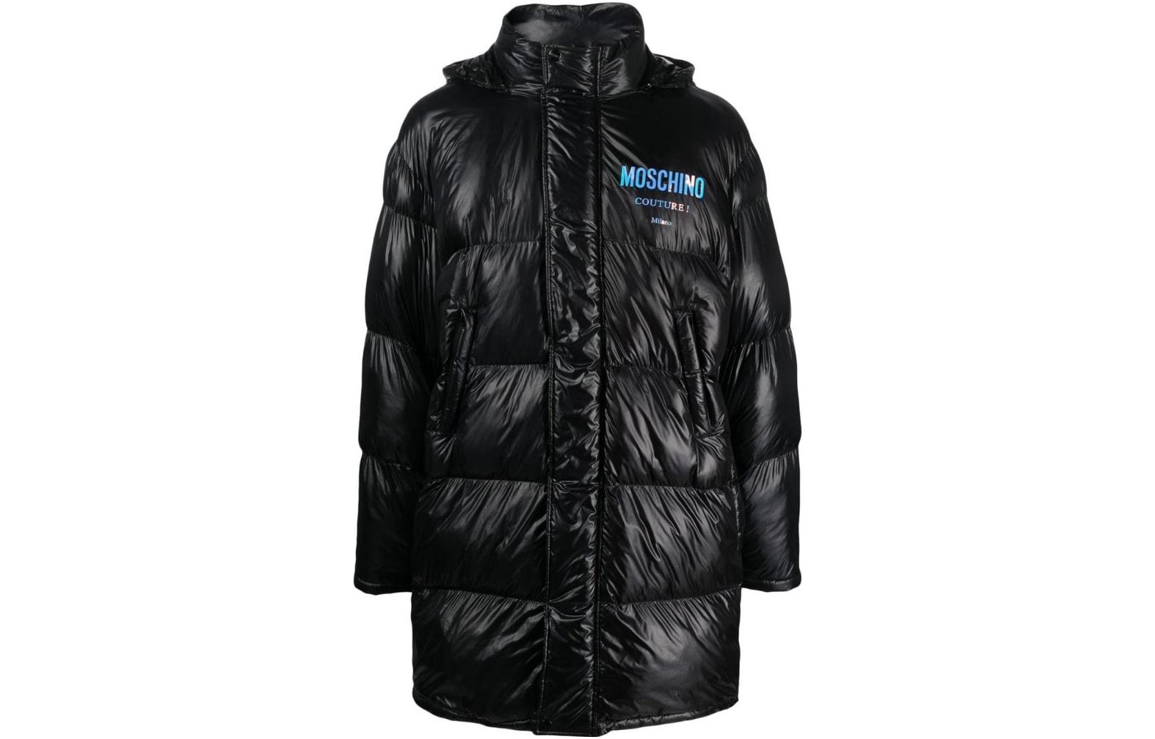 Moschino FW22 Logo Print Puffer Hooded Jacket Black Jacket A0644-7017-1555 圖 2