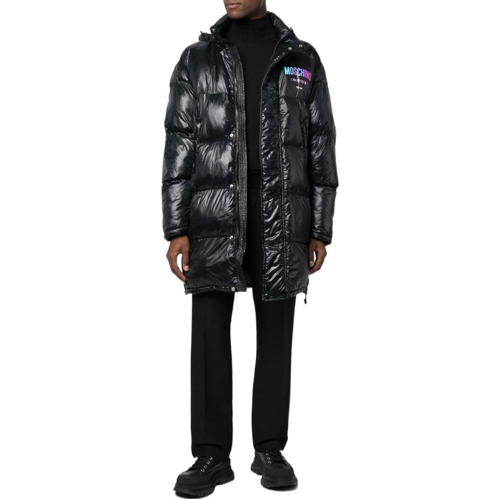 Moschino FW22 Logo Print Puffer Hooded Jacket Black Jacket A0644-7017-1555 圖 3