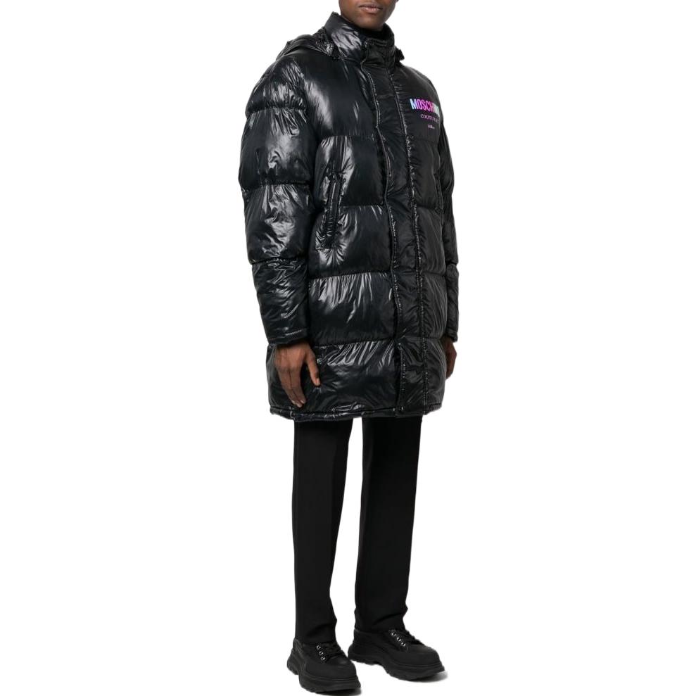 Moschino FW22 Logo Print Puffer Hooded Jacket Black Jacket A0644-7017-1555 圖 4