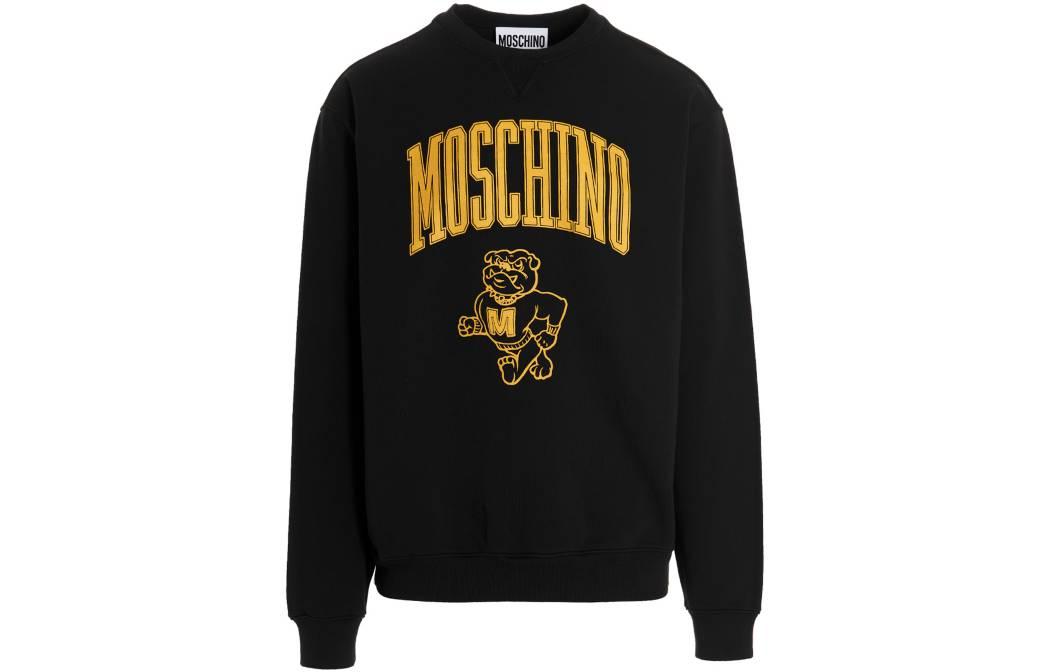 MOSCHINO FW22 Logo Print Pullover Crewneck Sweatshirt Black A17097031-1555
