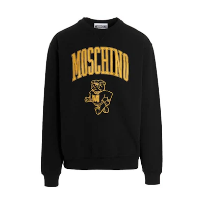 MOSCHINO FW22 Logo Print Pullover Crewneck Sweatshirt Black A17097031-1555