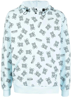 MOSCHINO FW22 Logo Print Pullover Hoodie Blue A1709-8110-1332 Buy MOSCHINO FW22 Logo Print Pullover Hoodie Blue A1709-8110-1332