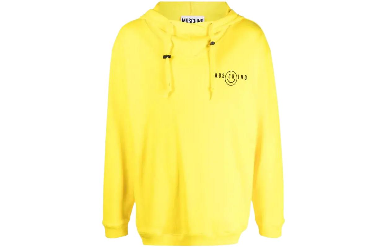 MOSCHINO FW22 Logo Print Yellow Hoodie Pullover J171620281033