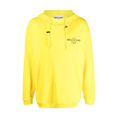 MOSCHINO FW22 Logo Print Yellow Hoodie Pullover J171620281033