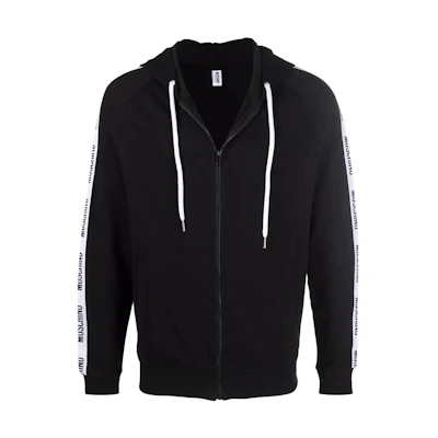 MOSCHINO FW22 Logo Print Zip Hoodie Jacket Men’s Black A1707-8102-0555