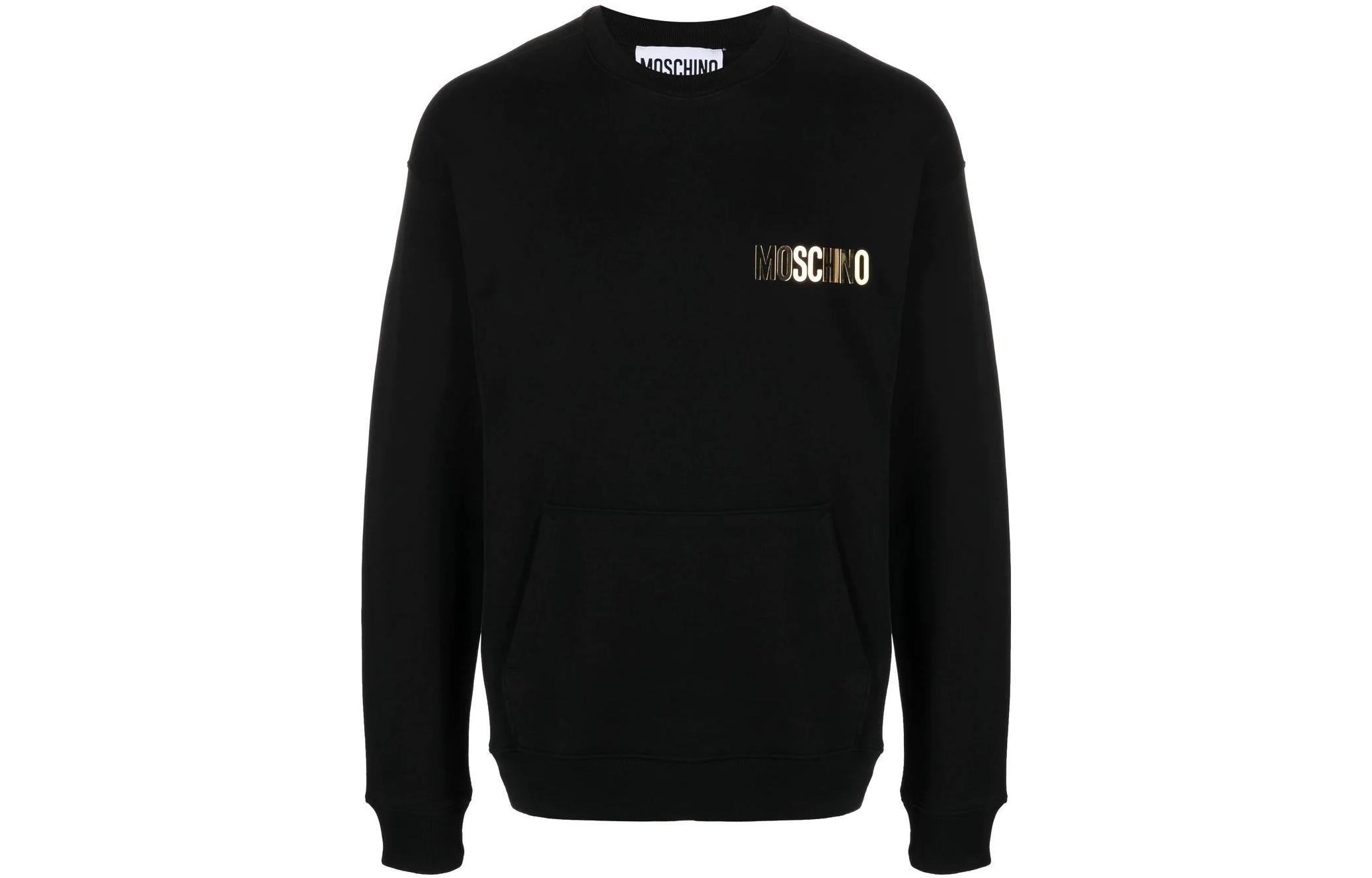 MOSCHINO FW22 Metallic Logo Crewneck Sweatshirt Black J1721-0228-0555