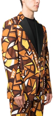 MOSCHINO 男士 2022秋冬马赛克印花橙色对比领单排扣西装外套 A0511-2062-1002 Purchase MOSCHINO 男士 2022秋冬马赛克印花橙色对比领单排扣西装外套 A0511-2062-1002