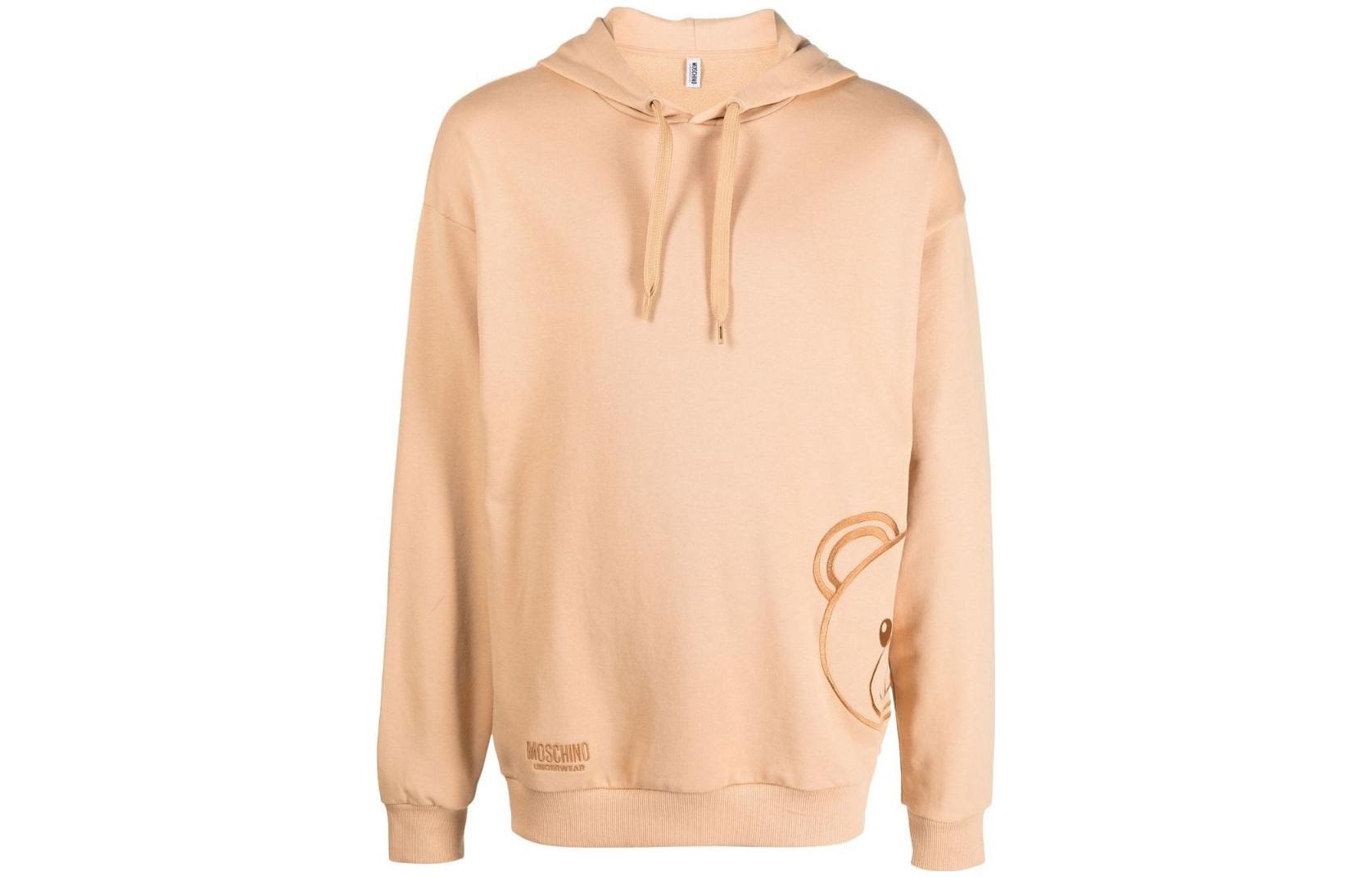 MOSCHINO FW22 Orange Teddy Bear Embroidered Hoodie for Men A1711-8121-0088