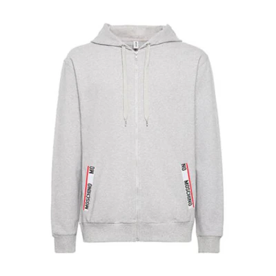 MOSCHINO FW22 Oversized Zip-Up Hoodie Grey A1705-8106-0489